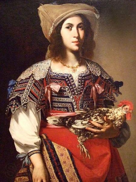 Massimo Stanzione Woman in Neapolitan Costume by Massimo Stanzione 1635 Italian oil Norge oil painting art